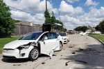 Indian origin man, Indian Man, indian man escapes unhurt after plane lands on his tesla, Tesla model y