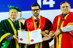 Ram Charan Doctorate news, Ram Charan Doctorate news, ram charan felicitated with doctorate in chennai, Bollywood