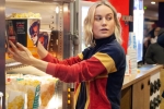 captain marvel cast, Brie Larson in captain marvel, captain marvel star brie larson surprises her fans in amc theaters by serving popcorn, Captain marvel
