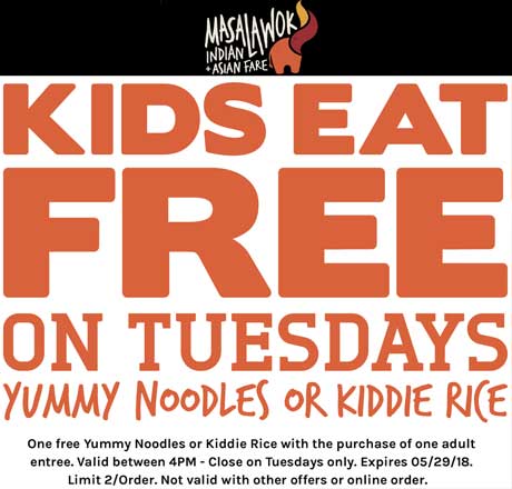 Kids Eat FREE On Tuesdays!