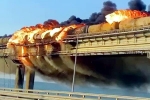 Crimea bridge, Crimea bridge updates, huge explosion on crimea bridge that connects russia, Crimea bridge